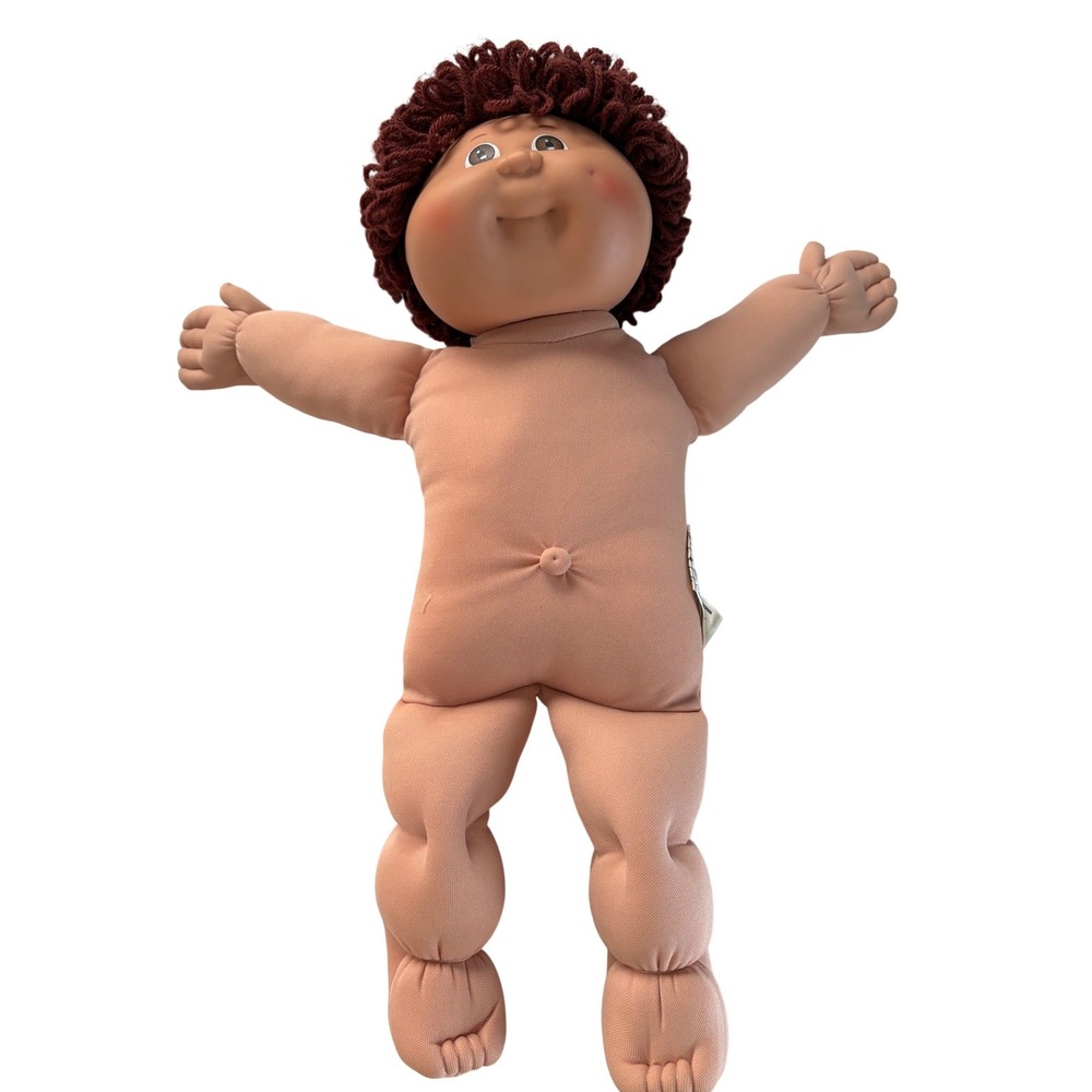 Vintage 1982 Cabbage Patch Kids Boy Doll Brown Hair Rainbow Trim Jumpsuit Coleco